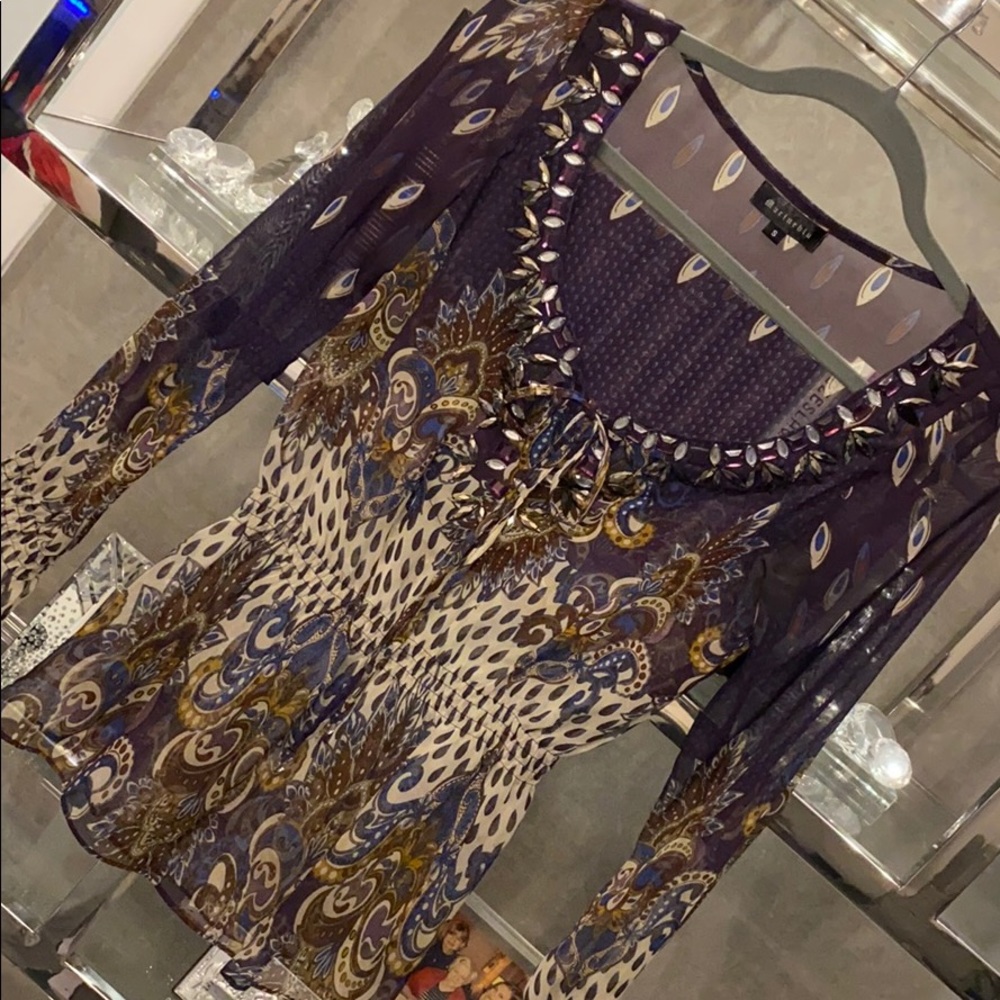 Embellished chiffon blouse